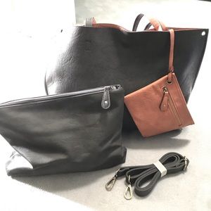 Leather Reversible Tote Bag